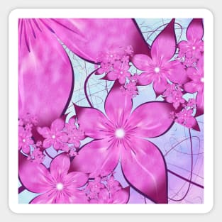 Pink Lily Fractal Sticker